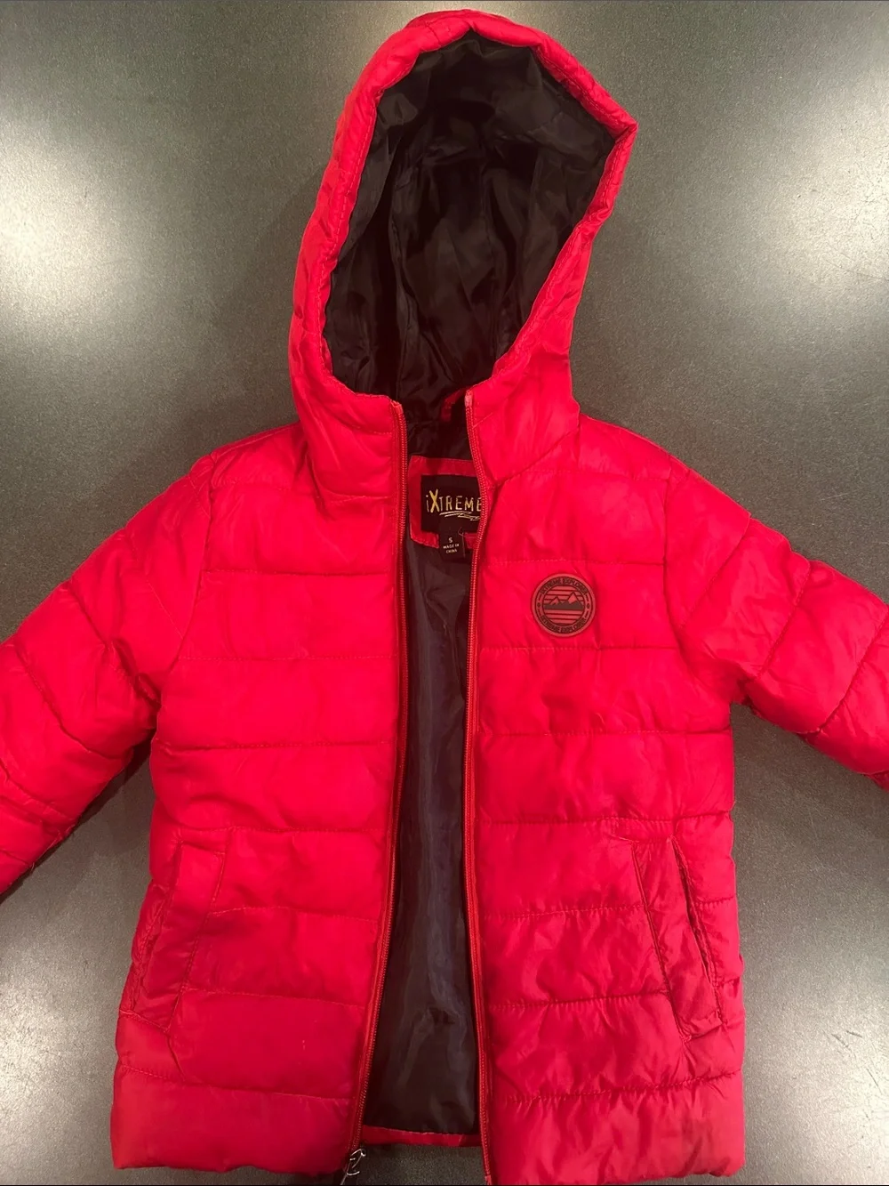 Xtreme Kids Hooded Red Puffer Coat